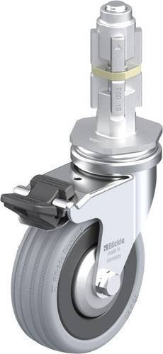 Blickle Lenkrolle LRA-VPA 75G-FI-FA-E03 mit Feststeller, Rad-Durchmesser: 75 mm, Tragfähigkeit: 60 kg, Farbe: Grau/Schwarz/Silber - Bild 1