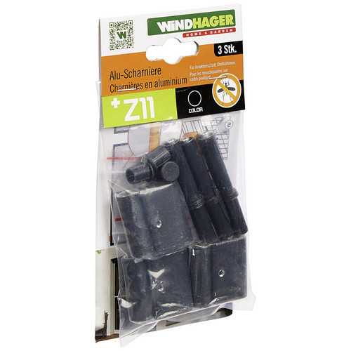 Windhager Aluminium Scharnier zum Schrauben in Grau, 3 Stück - Bild 2