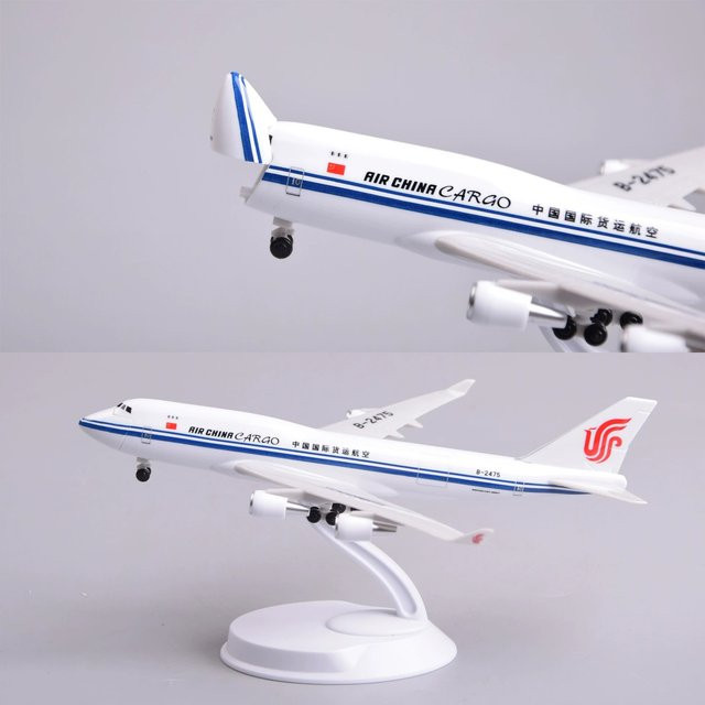 ZOCO Air China Cargo B747 Flugzeugmodell, mit öffnungsfähiger Frachttür, 20cm Maßstab - Bild 1
