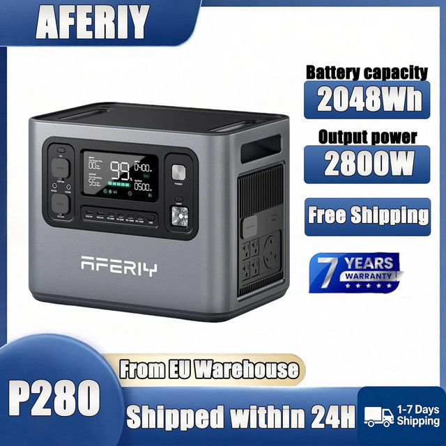 AFERIY P280 Tragbare Powerstation mit 2800W und 2048Wh LiFePO4 Akku, Schwarz, App-Steuerung für Camping und Outdoor - Bild 1