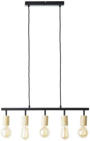 Brilliant Tiffany 99684/76 Pendelleuchte E27 28W Schwarz Matt und Natur aus Bambus und Glas - Bild 1