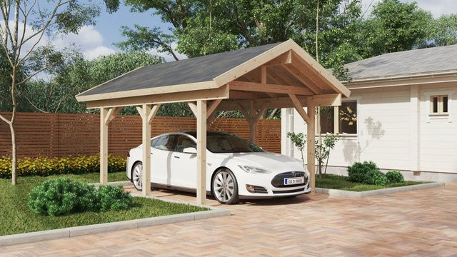 Holz-Carport-Bausatz Henley Einzelcarport aus Holz B/T: 5 x 4 m - Bild 1