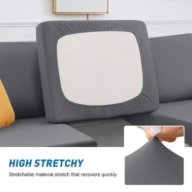 WANERQU Stretch-Sofa-Kissenbezug aus Spandex in Grau, einfarbig, elastischer Schonbezug für dein Sofa - Bild 1