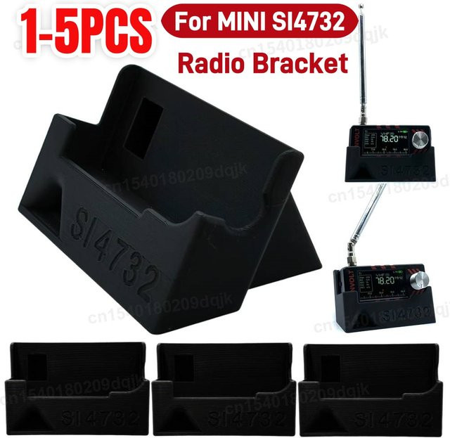 AMNVOLT ATS MINI SI4732 DSP Radio Receiver Schutzhülle mit integriertem Sound Guide Groove und praktischem Universal Radio Halterungsständer in Schwarz - Bild 1
