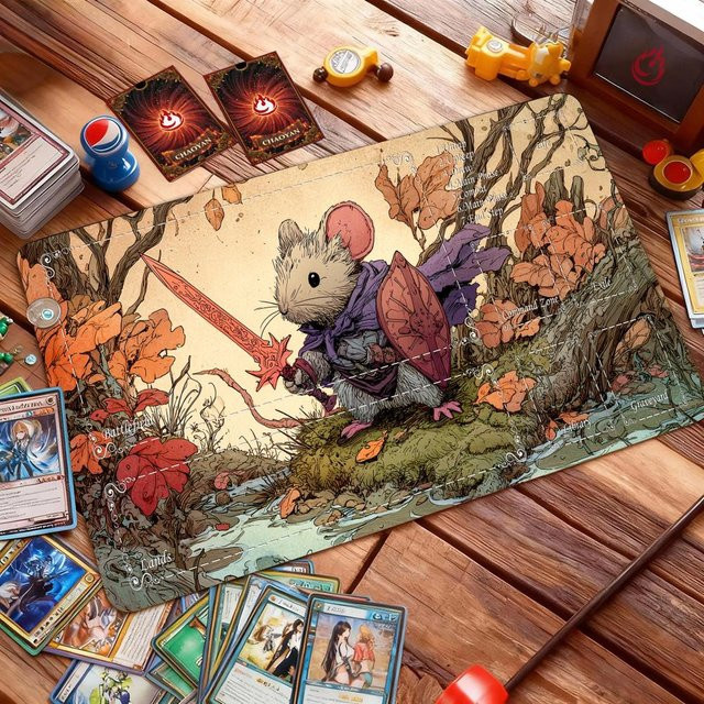 Mairuige Ratten-Abenteurer Magic Card Battle Mat, Spielmatte, Fantasy, Schwarz, Bunt / Mehrfarbig - Bild 1