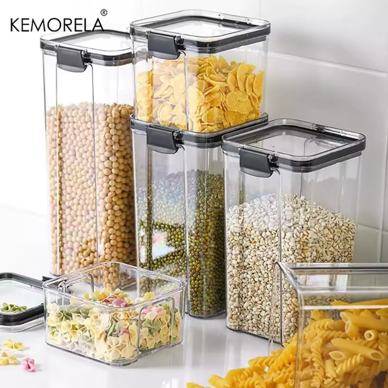 KEMORELA Transparente Frischhaltedosen aus Kunststoff, luftdichte und stapelbare Aufbewahrungsboxen für deine Küche, 460 ml, 700 ml und 1300 ml - Bild 2
