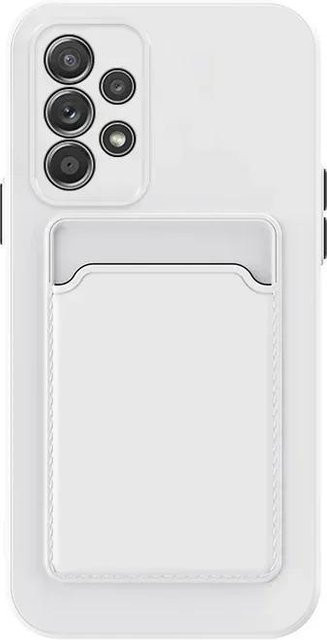 Silikon Kartenhalter Hülle für Samsung Galaxy S24 S23 S22 S21 S20 Plus FE Note 20 Ultra A51 A71 A54 in Transparent und Weiß - Bild 1