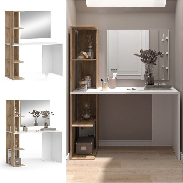 Vicco Schminktisch Tower Weiß mit Spiegel B: 122,2 cm, T: 55 cm, H: 75,8 cm - Bild 1