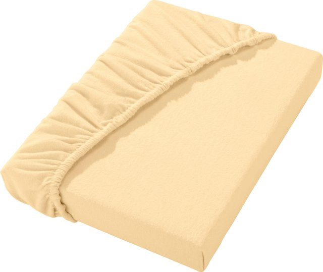Dormisette Spannbetttuch aus Baumwollflanell in Beige und Gelb für Erwachsene - Bild 1