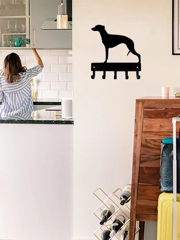 Schlüsselhakenhalter für Whippet-Hunde von CIFBUY aus Metall als Wandkunst, Wandbehang mit Haken, Breite: 15,24 cm, Höhe: 15,24 cm, Tiefe: 8,0 cm - Bild 6