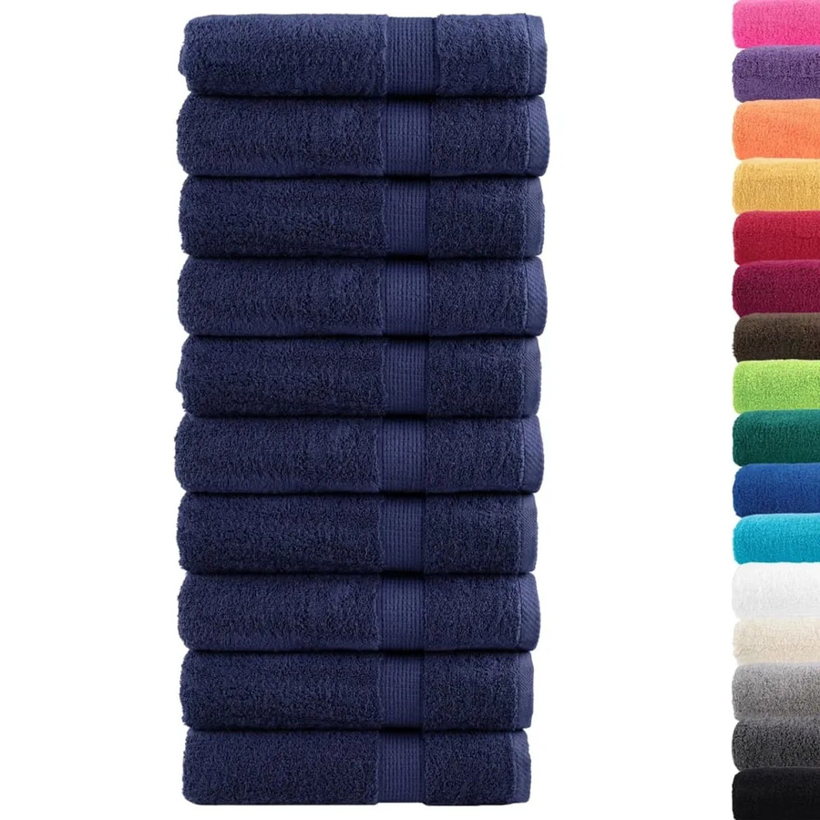vidaXL Premium-Duschtücher SOLUND, 10er Set, Marineblau, B/H: 70 x 140 cm, 600 g/m² aus Baumwolle mit Öko-Tex Standard 100 - Bild 2