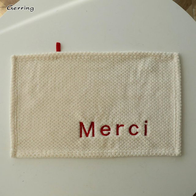 Gerring INS Texture Quadratisches Handtuch mit Buchstabenstickerei in Weiß, schnelltrocknend und weich, B/H: 50 x 30 cm - Bild 1