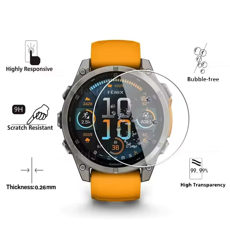 Garmin Smartwatch Screen Protector, gehärtetes Glas, 47 mm, 51 mm - Bild 2