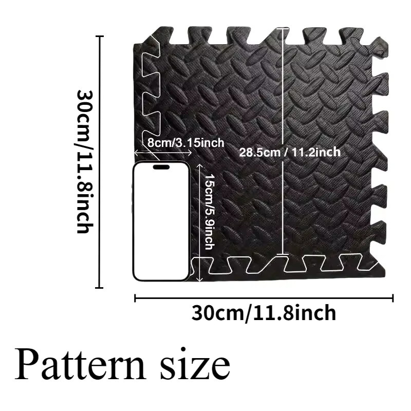 DHDH Anti-Rutsch Sport-Fitness-Matten aus EVA-Schaum in Schwarz, 16 Stück, B/T: 30 x 30 cm - Bild 2