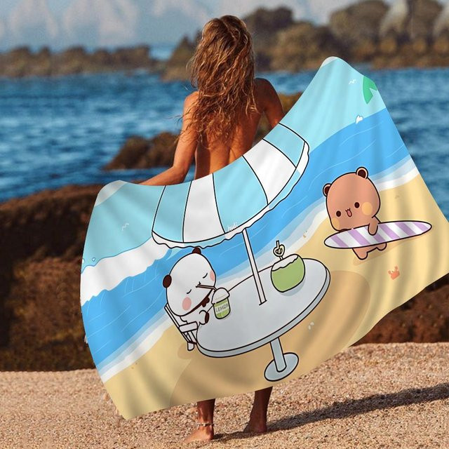 Bubu Und Dudu Strandtuch Cartoon Niedlich Mikrofaser Saugfähig für Kinder, B/H: 40 x 60 cm - Bild 1
