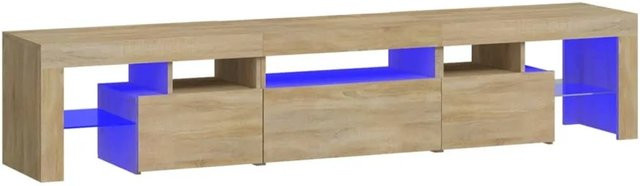 vidaXL TV-Schrank mit LED-Leuchten in Sonoma-Eiche, modern, B/T/H: 200 x 40 x 36,5 cm - Bild 1