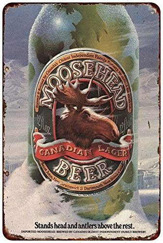 HomDeo Retro Wanddekoration Metallschild Moosehead Canadian Lager Beer Design, B/H: 20 x 20 cm, Mehrfarbig - Bild 1