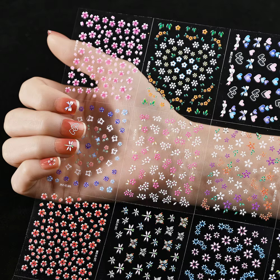 MingLee Nagelaufkleber, Bunte Blumen, Glänzend - Bild 2