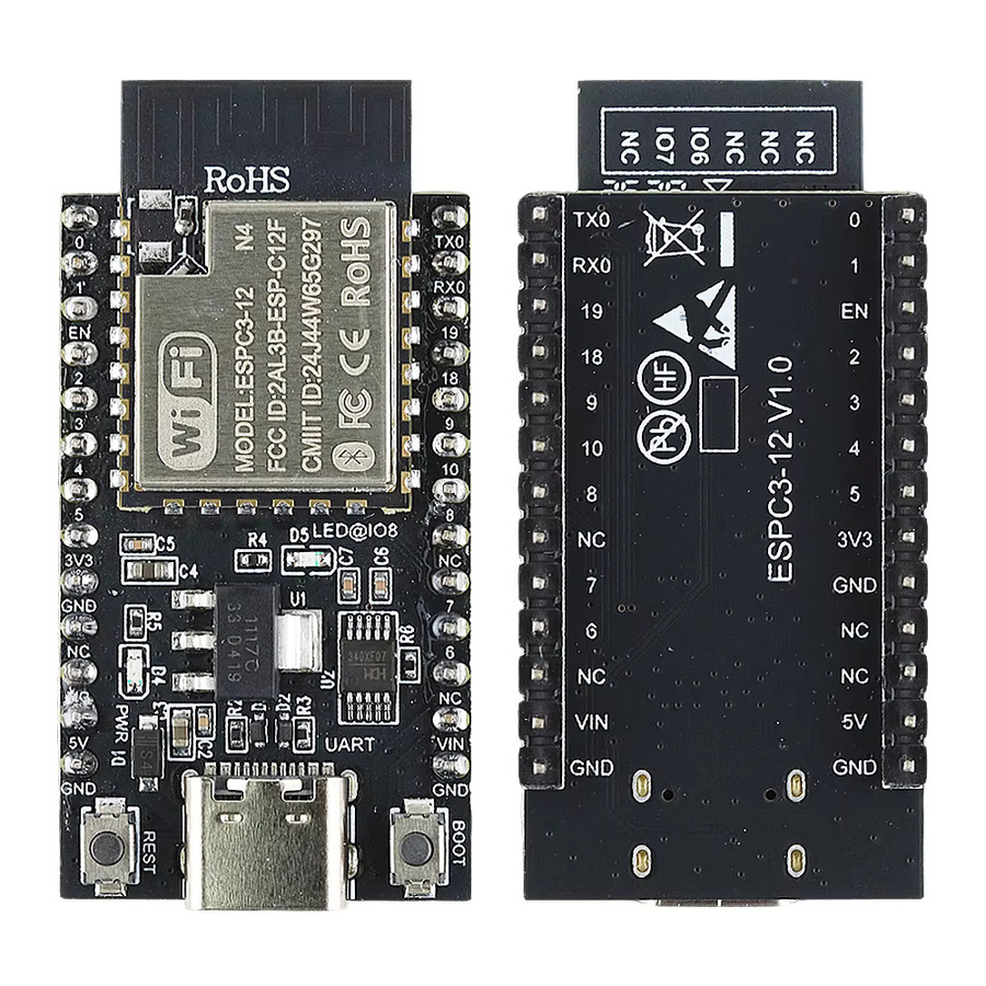 ESP32-C3 Entwicklungsboard mit RISC-V 32-Bit Single-Core, WLAN und Bluetooth, 4MB Flash, 26 Pins und USB-C Anschluss, Schwarz - Bild 2