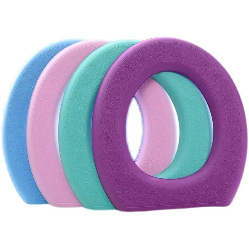 Yiran Furniture Wasserfester Soft WC Sitzbezug in O-Form aus EVA, waschbar, Blau - Bild 4
