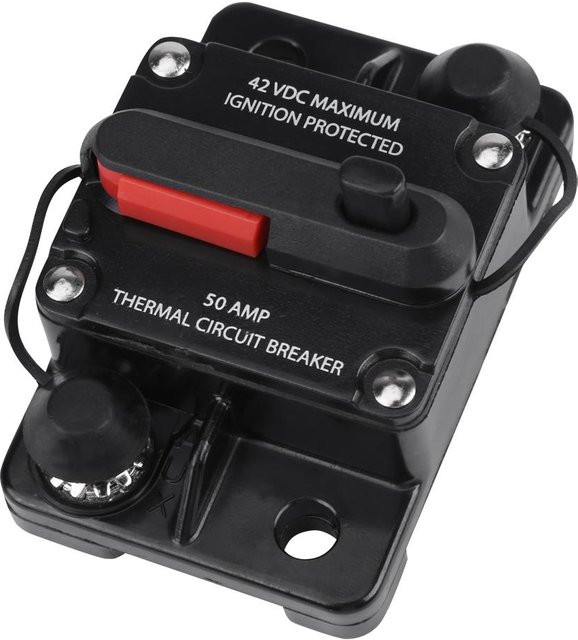 TOMTOP JMS Manueller Inline Leistungsschalter für Auto Stereo Audio 12V-42V 50A Schwarz - Bild 1