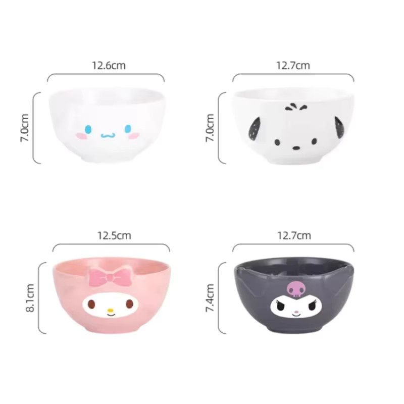 Sanrio Keramik Schüssel mit 3D Relief Design Hello Kitty und Kuromi für Reis oder Salat - Bild 2