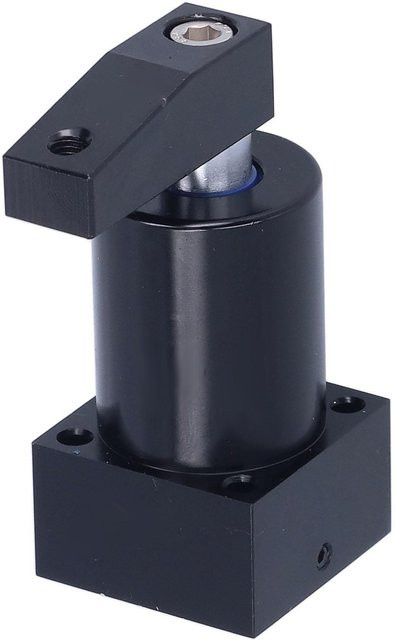 Pneumatischer Schwenkspannzylinder SRC25X90L aus Aluminium in Schwarz mit 90 Grad Drehung für die Industrie - Bild 1