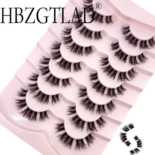 5D Wispy Kunstwimpern, 7 Paar, Schwarz, natürlicher Look - Bild 1
