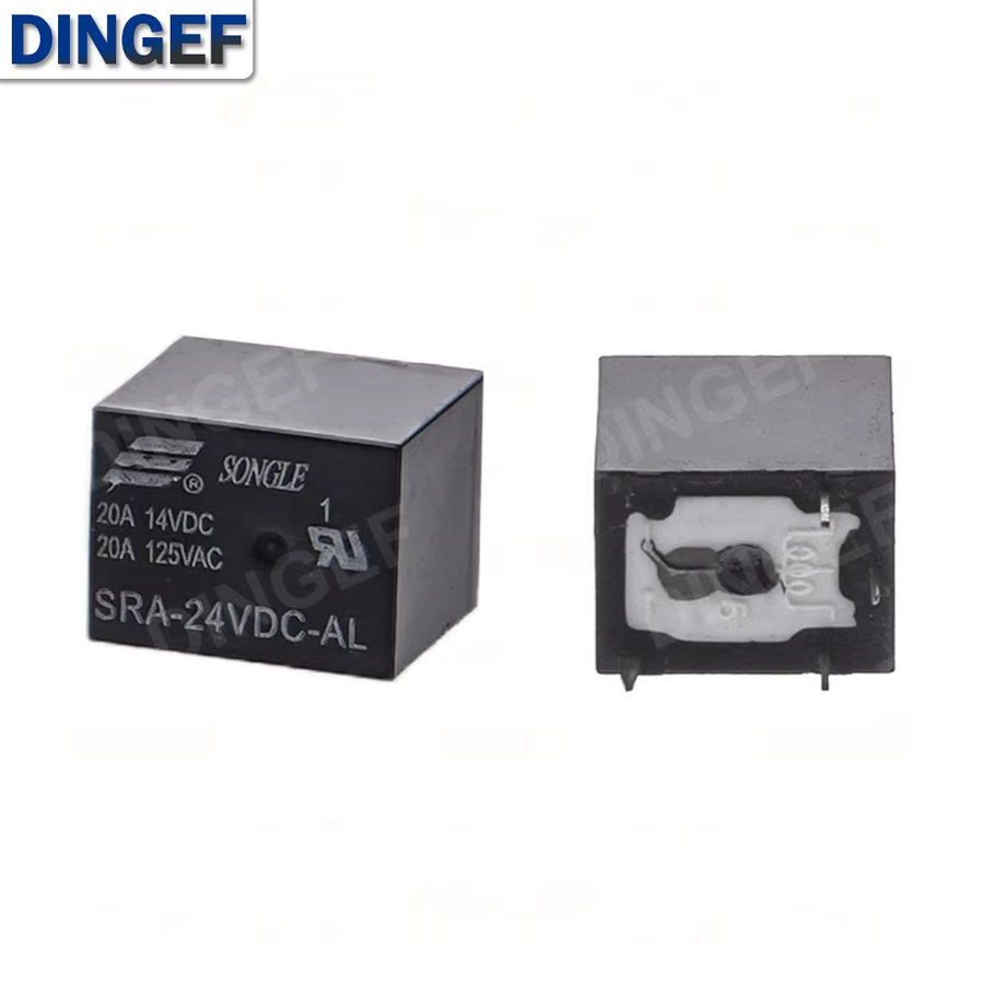 5er Set DC Power Relais SRA-Serie für PCB Typ in Schwarz, erhältlich als 5V, 12V oder 24V mit 20A und 4-Pin oder 5-Pin Ausführung - Bild 3