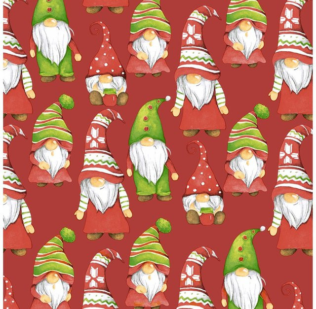 Paper Design Weihnachtsservette Santa Time in Rot mit Weihnachtsmännern aus Papier - Bild 1