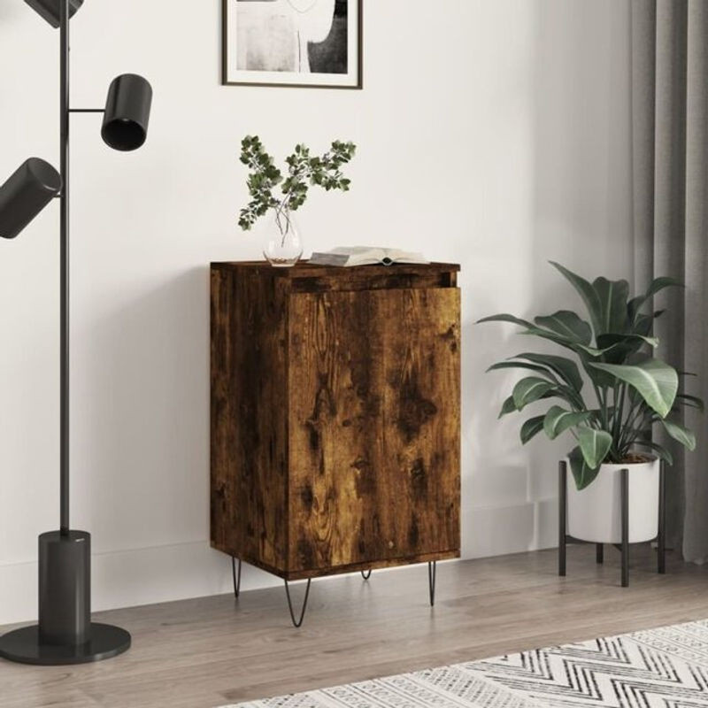 Vidaxl Sideboard im Industrial Design aus Holzwerkstoff und Metall, Farbe Braun/Grau, B/T/H: 40 x 35 x 70 cm - Bild 1