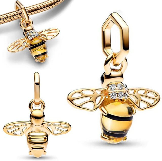 YIRAN Jewelry Bienen Hänge-Charms, Messing, Gold, Damen - Bild 1