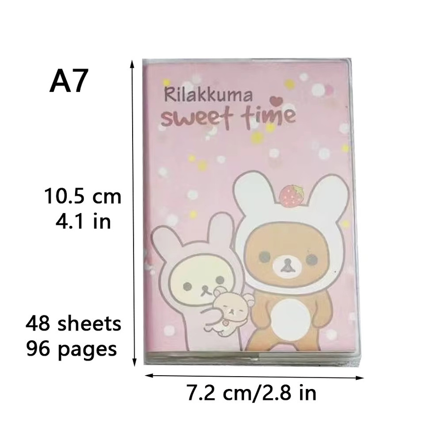 Mini-A7-Cartoon-Notizbuch mit niedlicher Bär-Illustration, Softcover, mehrfarbig und linierten Seiten für Kinder - Bild 2