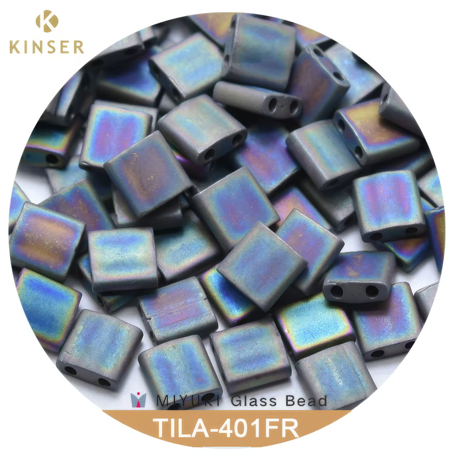 MIYUKI TILA Perlen, Regenbogen, Frosted, Unisex - Bild 2