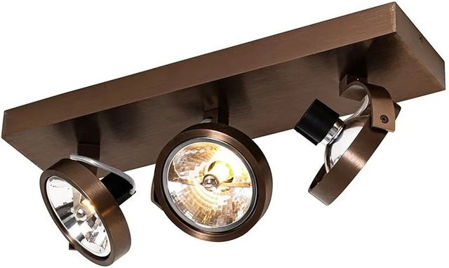QAZQA Design Deckenstrahler Dunkelbronze aus Aluminium, 3-flammig, verstellbar und dimmbar, G9 Fassung - Bild 1