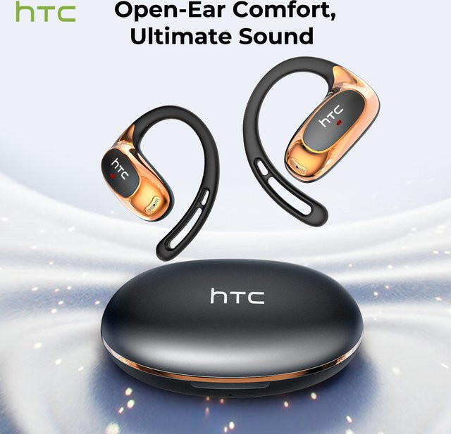 HTC NE35 Kabellose Bluetooth-Kopfhörer mit KI-Sprachübersetzung, OWS Niedriglatenz-In-Ear-Sportkopfhörer mit Mikrofon in Schwarz und Grau - Bild 1