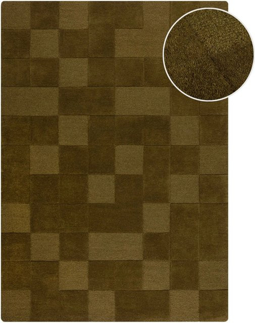 Flair Rugs Wollteppich Checkerboard Grün B: 120 cm, T: 170 cm - Bild 1