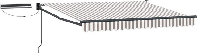 vidaXL Elektrische Ausziehbare Markise mit Motor aus Aluminium und Polyester in Hellgrau und Weiß - Bild 1