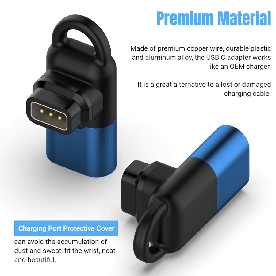 Coros USB-C Ladeadapter für Pace 2, Pace 3, Apex 2 Pro und Vertix Smartwatches in Blau - Bild 3