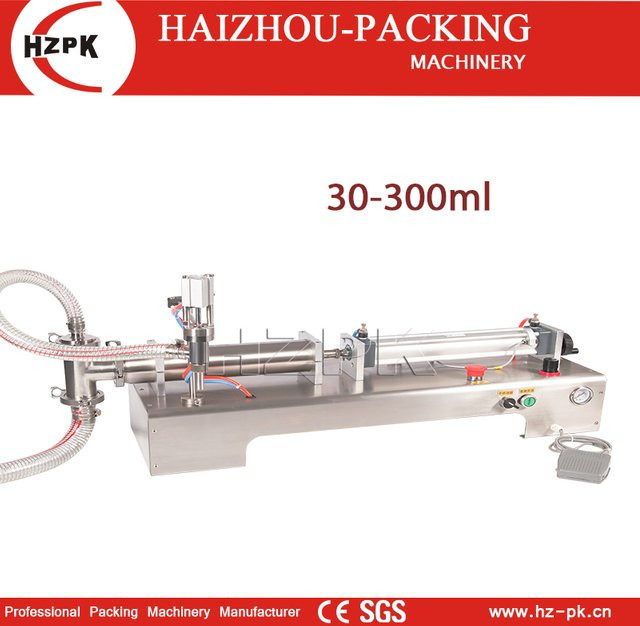 HZPK Halbautomatische Flüssigkeitsfüllmaschine G1WYD300 in Silber aus Edelstahl für Säfte und Milch - Bild 1