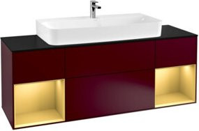 V&B Waschtischunterschrank Finion Wandbeleuchtung in Lackoptik, Breite: 160 cm, Tiefe: 50,1 cm, Höhe: 50,1 cm - Bild 1