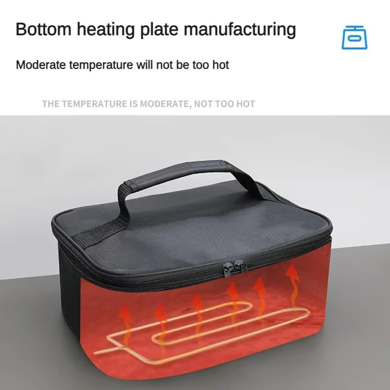 EAFC Tragbare Auto-Lebensmittelwärmer-Tasche für 12 V, Elektrische Lunchtasche zum Aufwärmen von Speisen, Farbe: Schwarz - Bild 4