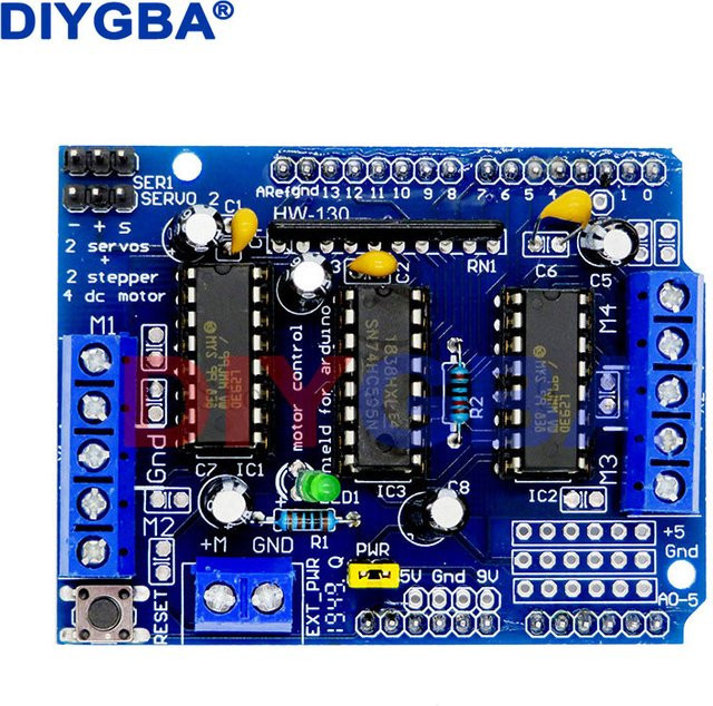 DNIGEF L293D H-Brücke Motor Shield Set, 10 Stück Steuermodule für Stepper Driver und Motor Drive Expansion, Blau - Bild 1