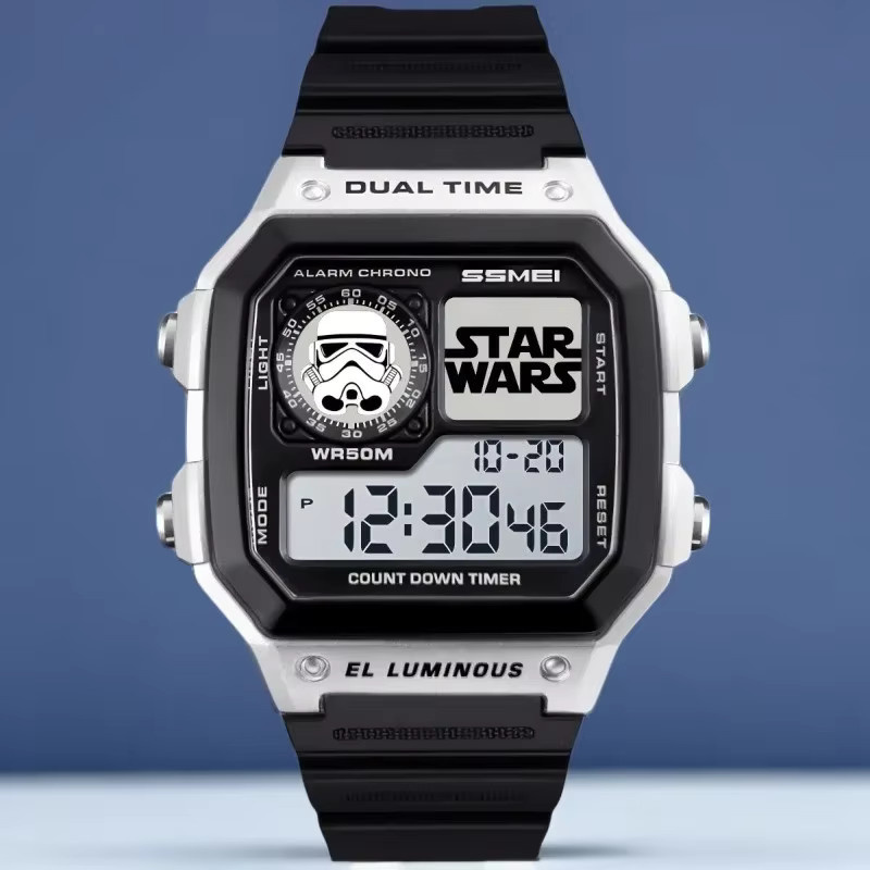 Star Wars Chrono-Armbanduhr, Digitaluhr, Schwarz, Silikon, Herren - Bild 3