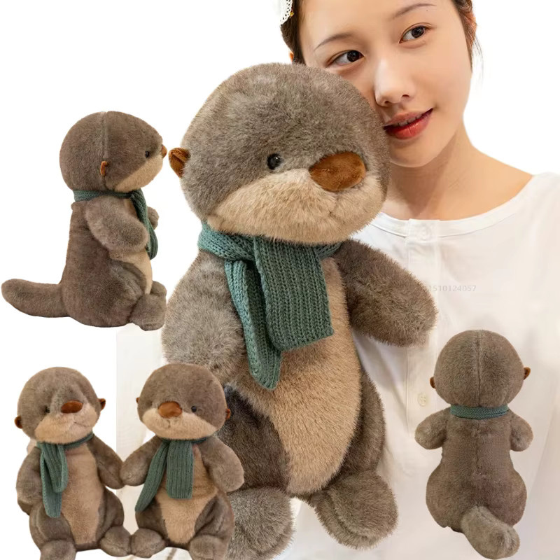 Weiches Otter-Stofftier als lustige Kuschelpuppe und Dekoration, Höhe: 26 cm - Bild 5