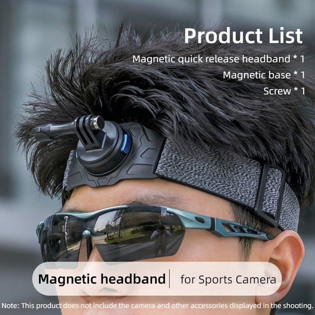 Coogens Magnetische Schnellverschluss-Kopfhalterung in Schwarz für GoPro 13/12/11, DJI Action 5 Pro/4/3 und Insta360 Sportkameras als Vlog-Zubehör - Bild 1