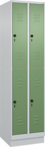 C+P Doppelstock-Spind Classic PLUS mit Sockel, 2 Abteile, Resedagrün, B/T/H: 500 x 500 x 195 cm - Bild 1