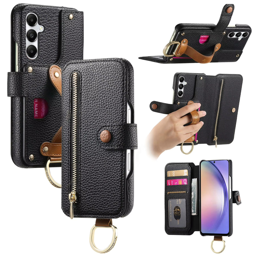 Lederhülle Brieftasche mit Kartenfächern für Samsung Galaxy S25 S26 S24 S23 S22 S21 Ultra Plus FE A55 A35 A07 A17 A56 A36 A26 A16 in Blau - Bild 3