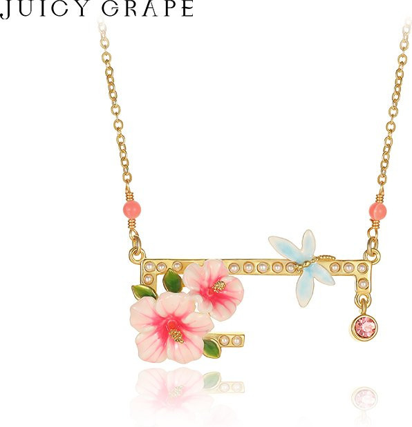 Juicy Grape Halskette, Emaille, 18K vergoldet, Damen - Bild 1