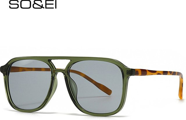 SO&EI Sonnenbrille, Quadratisch, Vollrand, Blau Grün, Unisex, Kunststoff - Bild 1